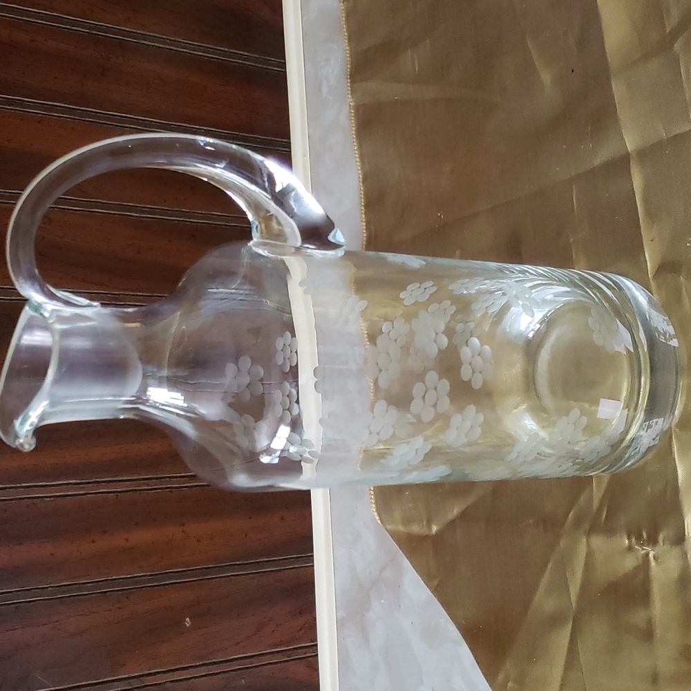 Vintage etched bar pitcher